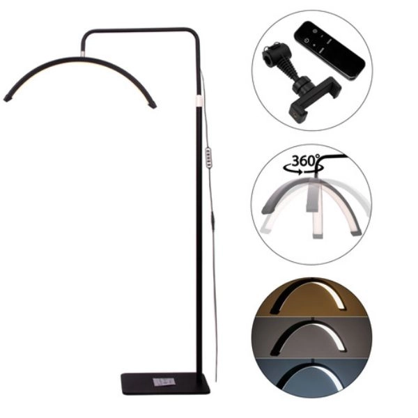 Kozmetická obluková LED lampa 36W DZM 7X - Moon Light, čierna