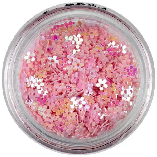 Nail art kvietky s dierkou - svetloružové