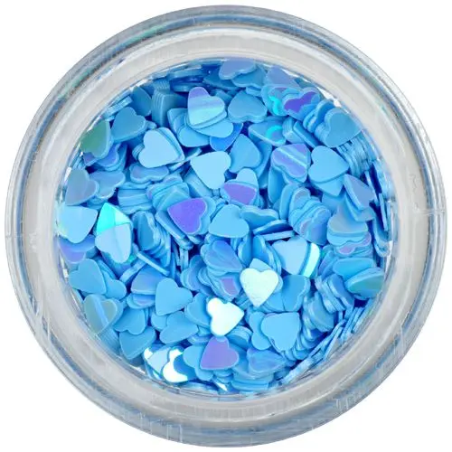 Ozdobné konfety - modré srdiečka