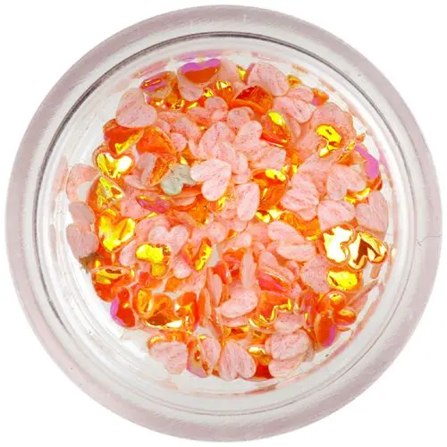 Ozdobné látkové konfety - oranžové srdiečka