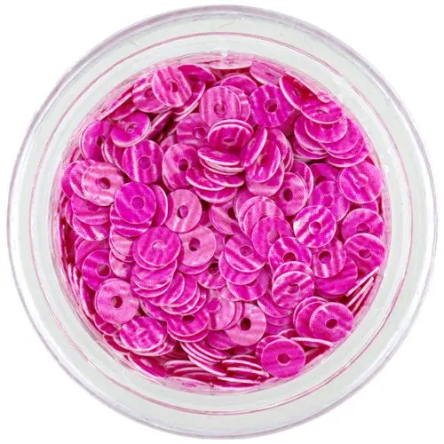 Ozdoby na nechty - ružové flitre CD s tmavoružovými pásikmi