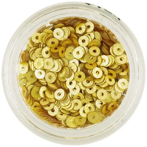 Ozdoby na nechty - zlaté matné flitre CD