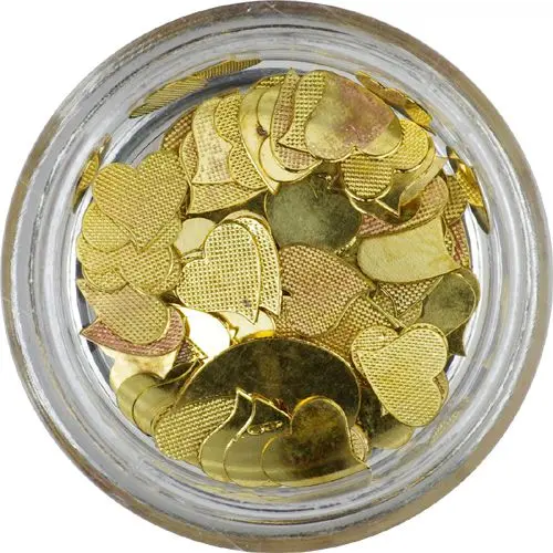 Kovové ozdoby na nechty - srdiečka