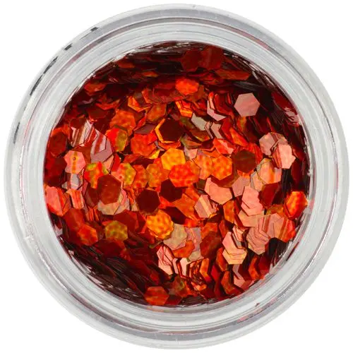 Oranžovočervené šesťhrany - holografické