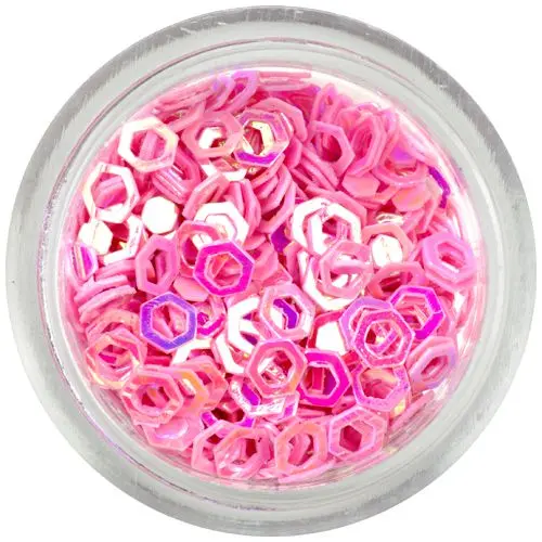 Flitre - šesťhrany obrysové, svetloružové