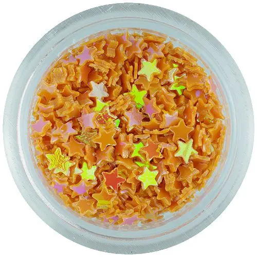 Nail art hviezdičky - oranžové