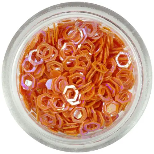 Ozdobné konfety - oranžové šesťhrany