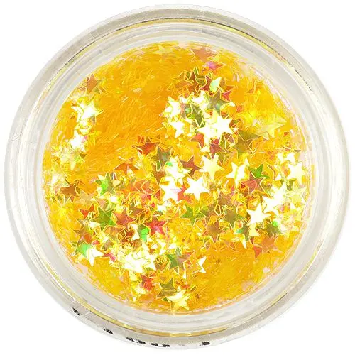 Žlté hviezdičky s odleskom