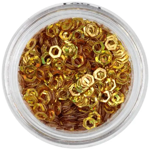 Hologramový šesťhran - sýto zlatý