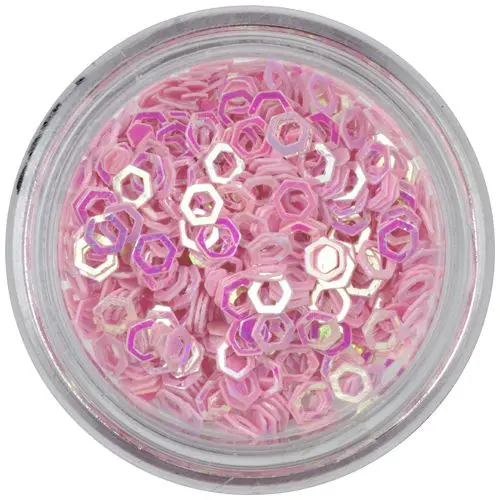 Ozdobné konfety - svetloružové šesťhrany