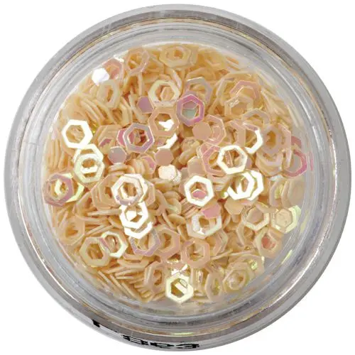 Ozdoba - broskyňový šesťhran, obrys