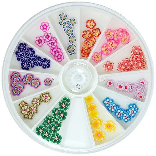 Fimo nail art zdobenie - kvety