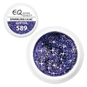 589 Glitter – Sparkling Lilac, farebný UV gél 5g