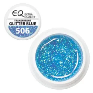 Extra Quality UV gél – 506 Transparent Glitter Blue 5g