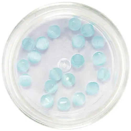 Nail art ozdoby 3mm - guľaté kamienky, tyrkysové