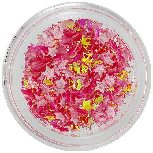 Červené opálové ozdoby na nechty - látkové hviezdičky