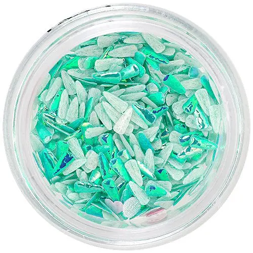 Dekorácia na nechty - svetlozelené látkové kvapôčky