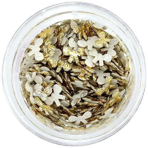 Dekorácia na nechty - zlaté látkové mašličky