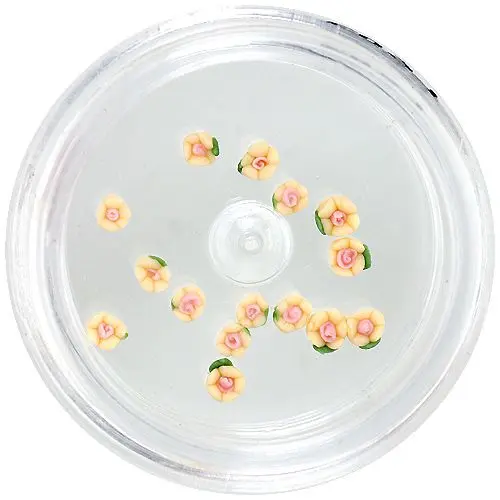 Béžové akrylové kvietky na zdobenie nechtov