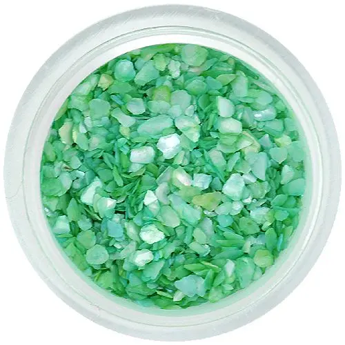 Nepravidelné ozdoby na nechty - mentolovo zelené úlomky