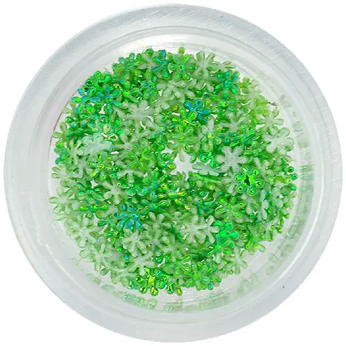 Látkové kvietky na zdobenie nechtov - zelené, malé