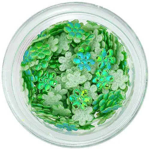 Kvietky látkové - perleťovo zelené