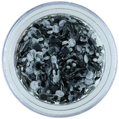 Ozdoba na nechty - čierny látkový zajačik