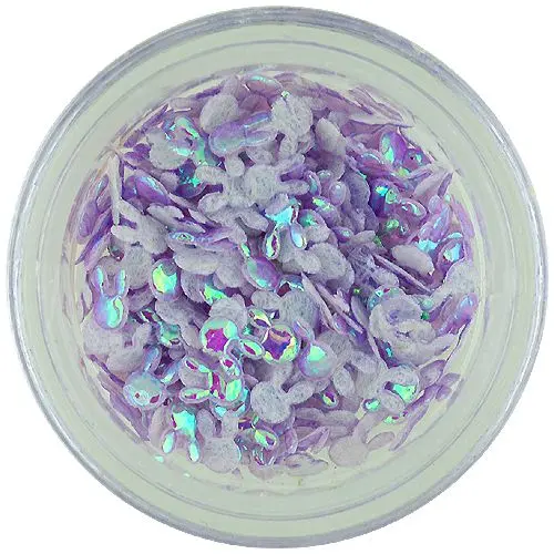 Ozdoba na nechty - fialový látkový zajačik