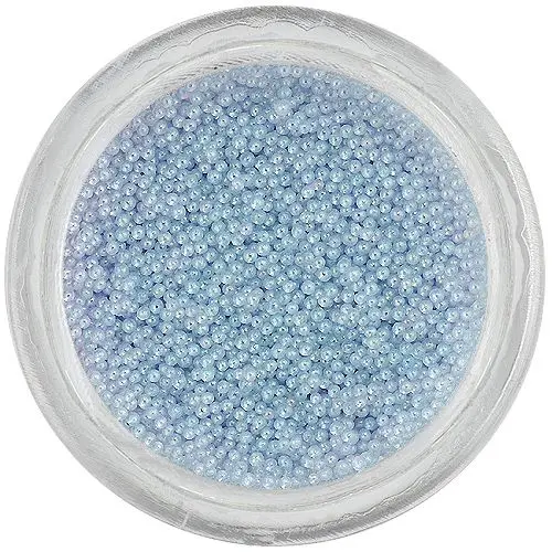 Nail art ozdoby - strieborno modré perly 0,5mm