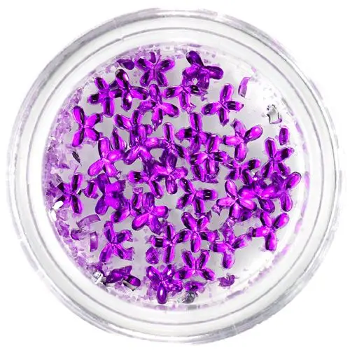 Ozdoby na nechty - fialové kamienky, mašličky