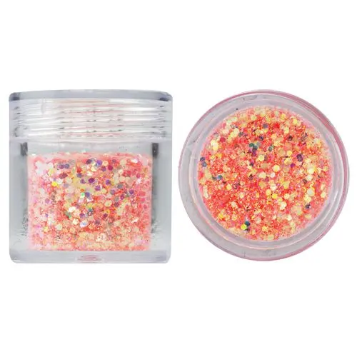 Šesťhran v prášku, 1mm - oranžový, 10g