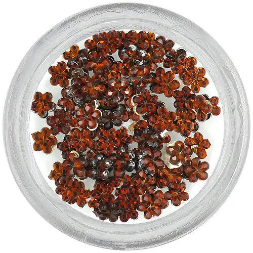 Hnedé kamienky na nechty - kvietky