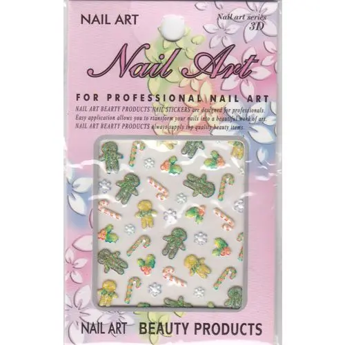 Vianočné 3D nálepky, perníček, lízatko, imelo