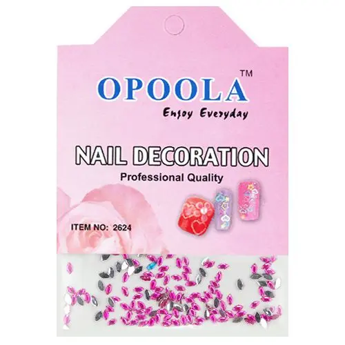 Ružové kamienky na zdobenie nechtov v sáčku - ovál 120ks