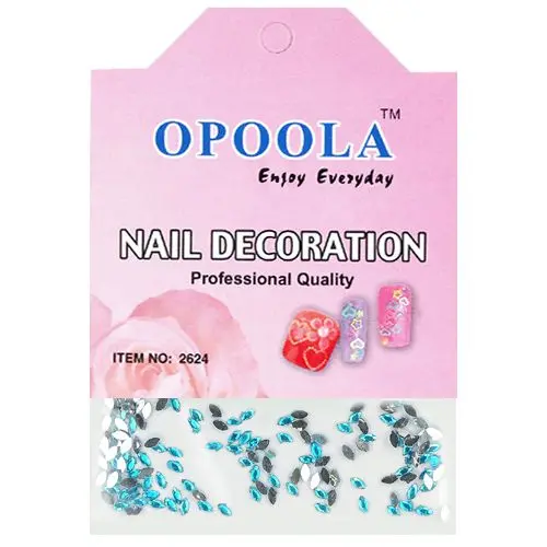 Kamienky na nechty - ovál, tyrkysové v sáčku 120ks