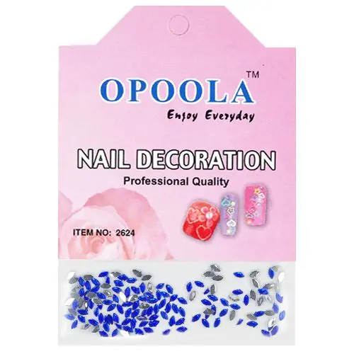 Kráľovsky modré kamienky na zdobenie nechtov v sáčku - ovál 120ks