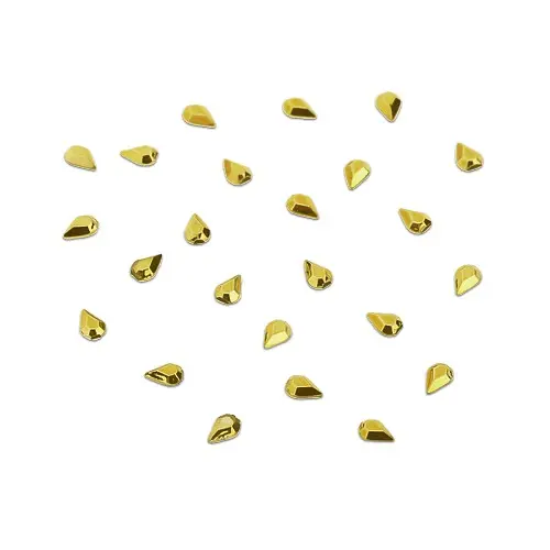 Zlaté kamienky na zdobenie nechtov v sáčku - slzy, 140ks