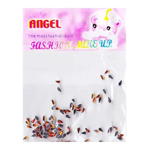 Oranžové ozdoby na nechty v sáčku - kamienky, slzy 100ks