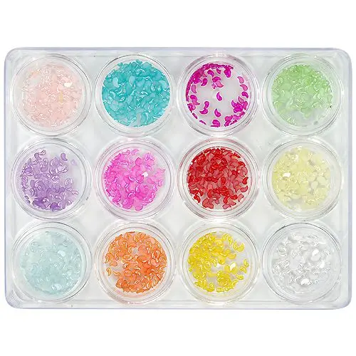 Slzičky zahnuté - ozdobná sada na nechty, 12ks