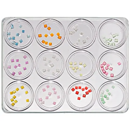 12ks ozdobná sada - Štvorčeky 4X4mm, 5g