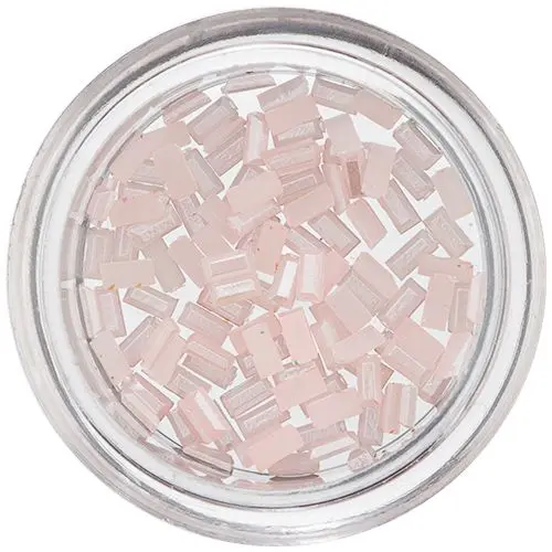 Perleťové ozdoby v tvare obdĺžnika - jemne ružové