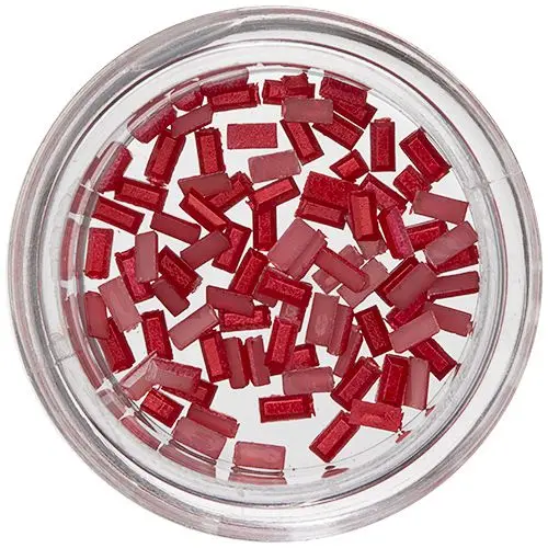 Obdĺžniky na zdobenie nechtov - červené, perleť