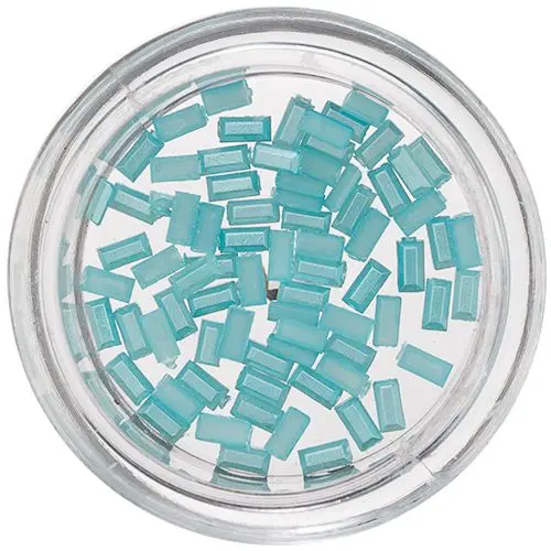 Perleťové ozdoby v tvare obdĺžnika - tyrkysovo modré