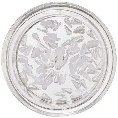 Perleťové slzičky na nechty - rovné, biele