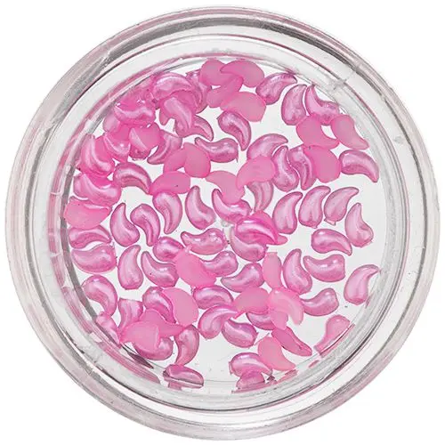 Perleťové slzičky na nechty - ružové, zahnuté