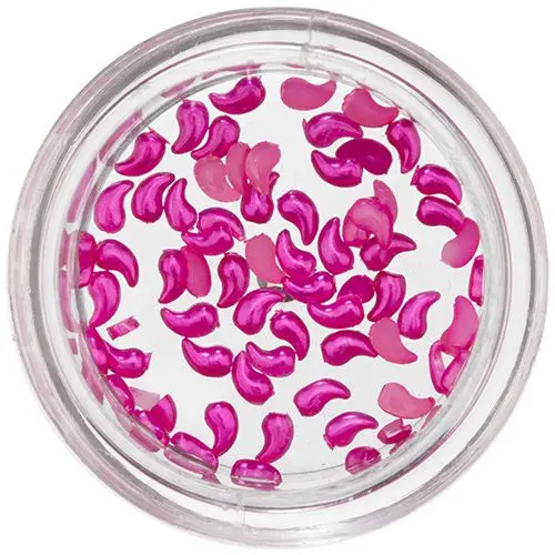 Perleťové slzičky na nechty - zahnuté, cyklámenové