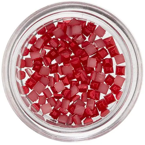 Štvorce na zdobenie nechtov - červené, perleť