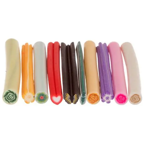 Mix - Fimo ozdobné tyčinky, 10ks + rezák