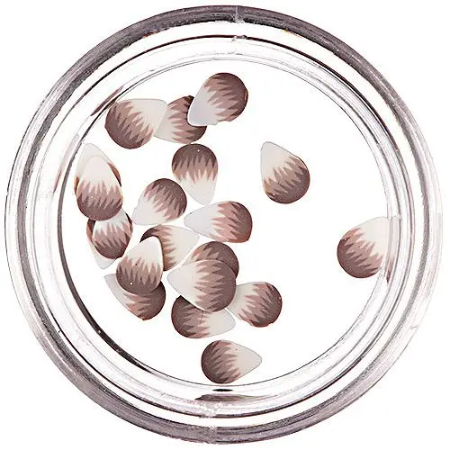 Fimo Nail Art, bielo - hnedé slzičky - narezané