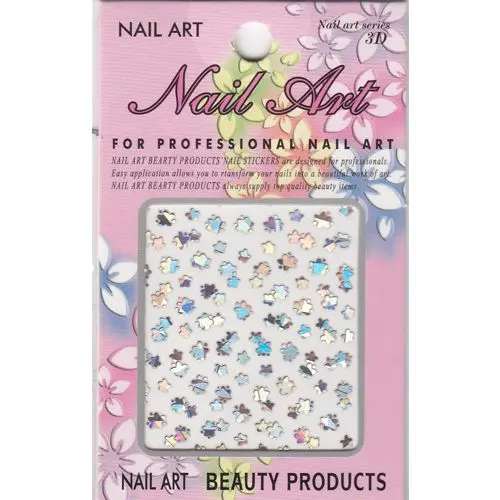 Samolepka 3D, strieborná - kvet